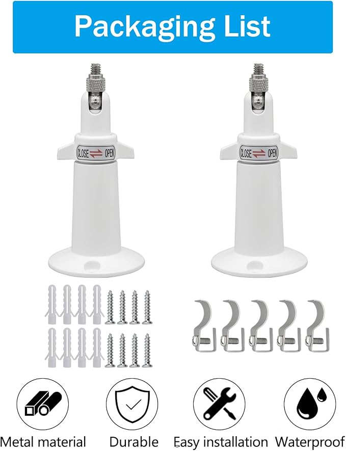 Haoyou Camera Vinyl Siding Wall Mounts No Drill 360 Degree Adjustable, - Image 9