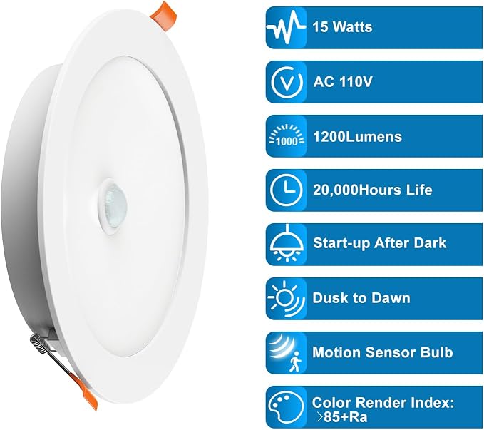 Motion Sensor Light Bulb, 5 in. & 6 in. LED Can Lights Retrofit Motion Sensor - Image 4