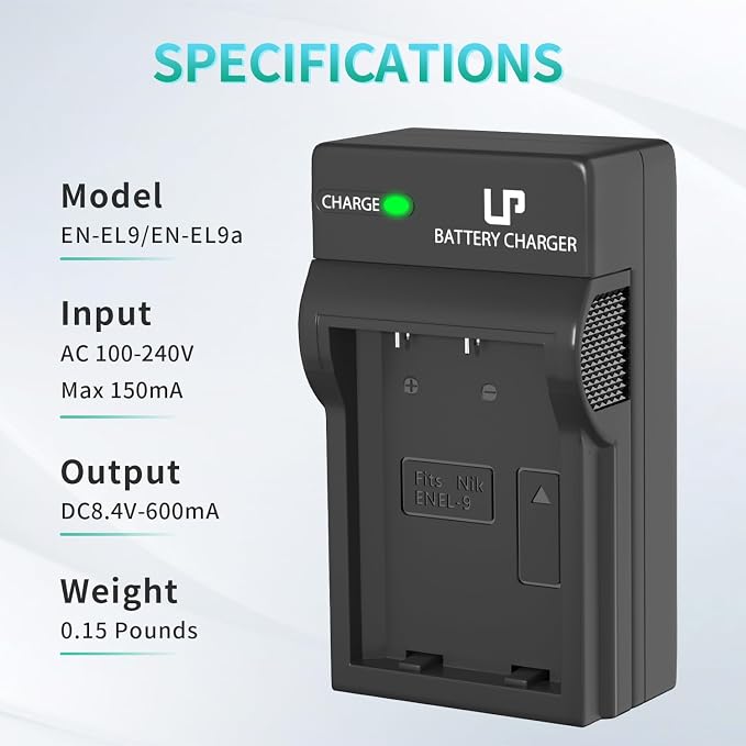 LP EN-EL9 Battery Charger, EN EL9a Charger Compatible - Image 6