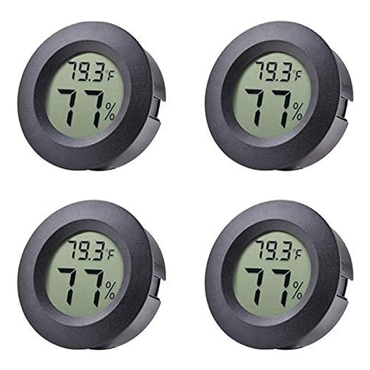 4-pack Mini Hygrometer Thermometer Fahrenheit Indoor Room Round Humidity by BuynowonVeanic