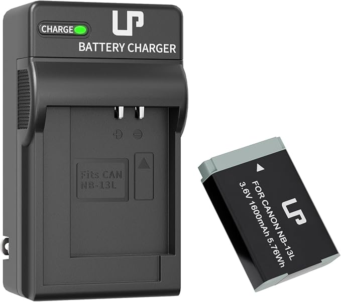 LP NB-13L Battery and Charger, 1600mAh Battery Compatible by LP