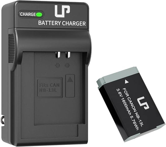 LP NB-13L Battery and Charger, 1600mAh Battery Compatible by LP