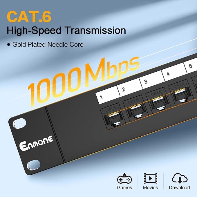 16 Port Patch Panel Cat6 Keystone RJ45 Patch Panel UTP 1U Network Patch Panel - Image 3