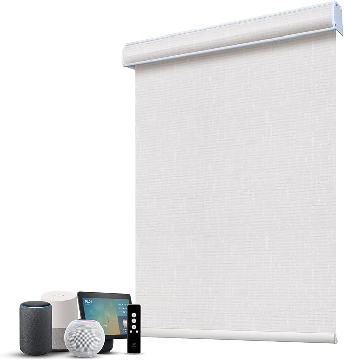 SmartWings Motorized 100% Blackout Shades Blinds, Custom Size, Cordless Window by SmartWings
