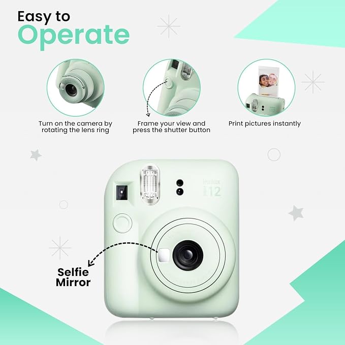 Fujifilm Instant Mini 12 Camera + Accessory Bundle & Custom Case + Fuji Instant - Image 6