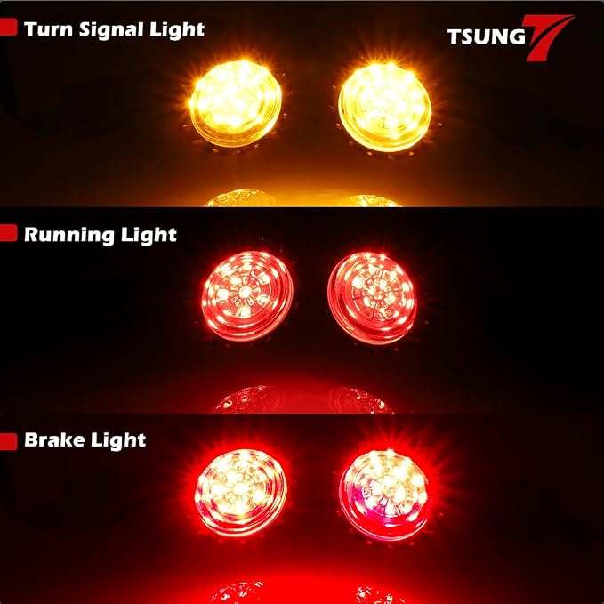 TSUNG 2PCS Motorcycle Rear Turn Signals LED Bullet SMD Blinkers Brake Tail - Image 3