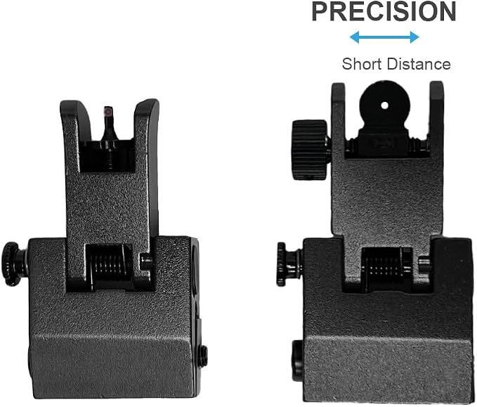 Fiber Optic Flip Up Iron Sights Picatinny Rail Mounted Front and Rear Backup - Image 2