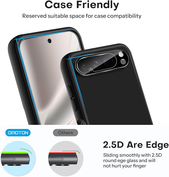 OMOTON 3+2 Pack for Google Pixel 10 Pro Screen Protector 6.3 inch, 3 Pack - Image 6