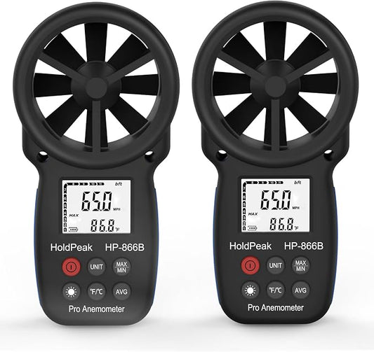 HoldPeak 866B Handheld Anemometer, Digital Wind Speed Gauge Meter, Air Flow by HHOLDPEAK