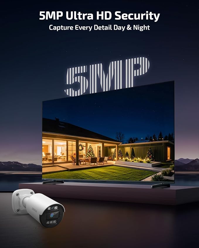 Two-Way Audio PoE Security Camera System Outdoor, 5MP Wired Cameras - Image 2