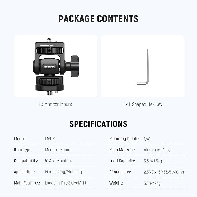 NEEWER Field Monitor Mount Monitor Holder - Image 9