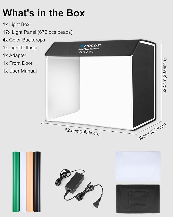 PULUZ 24x16 inch Photo Box, Large Photo Studio Light Box Photography, - Image 7