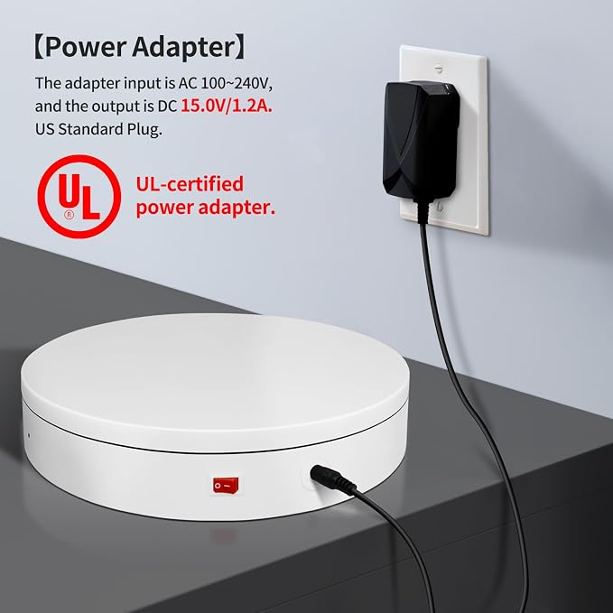 15.8In Remote Motorized Electric Turntable Rotating Display Stand Rotating - Image 9