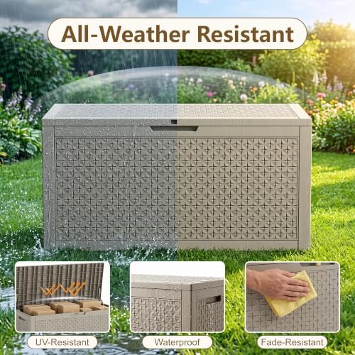 170 Gallon Outdoor Storage Box, Deck Box Waterproof, Toy Storage Bin - Image 2