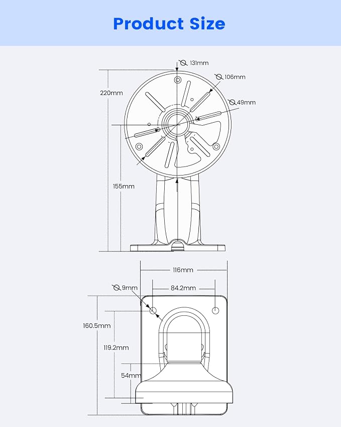 Metal Security Camera Wall Mount Bracket - Image 4
