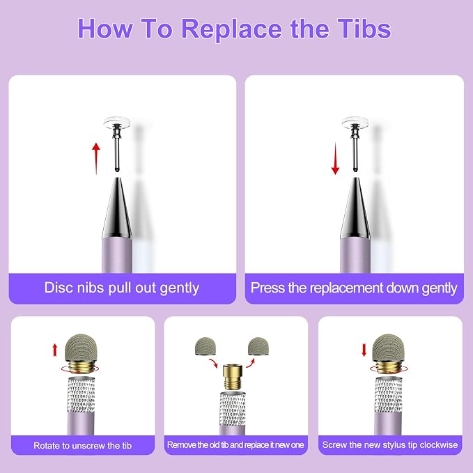 Stylus, Stylus Pen for Touchscreen, 2-in-1 Tip for Nintendo Switch | Disc & - Image 5