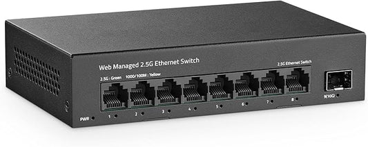 8 Port 2.5G Managed Switch, 8 x 2.5Gbps Base-T Ports and 10G SFP+ Slot by YuLinca