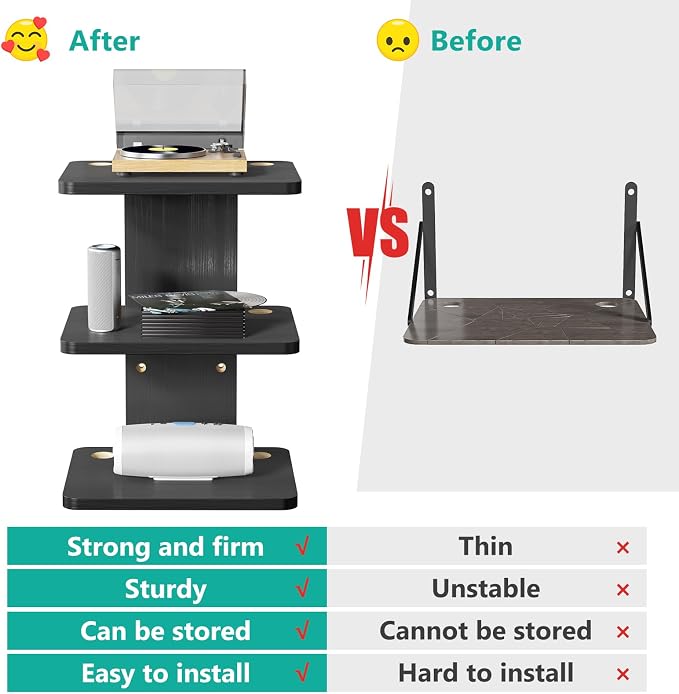 WALI Floating TV Shelf, 3 Tier Projector Shelf - Image 5