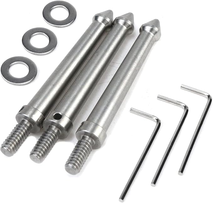 3 Pcs 1/4 Inch Stainless Steel Tripod Spike Mount Adapter by Pastlla