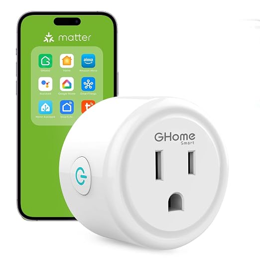 GHome Smart Plug Matter 15A, WiFi Smart Plugs Compatible by GhomeSmart