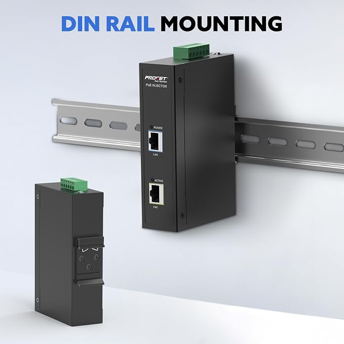 PROCET 10 Gbps Gigabit PoE++ Injector Din Rail, 60W Industrial Boost PoE Adapter - Image 7