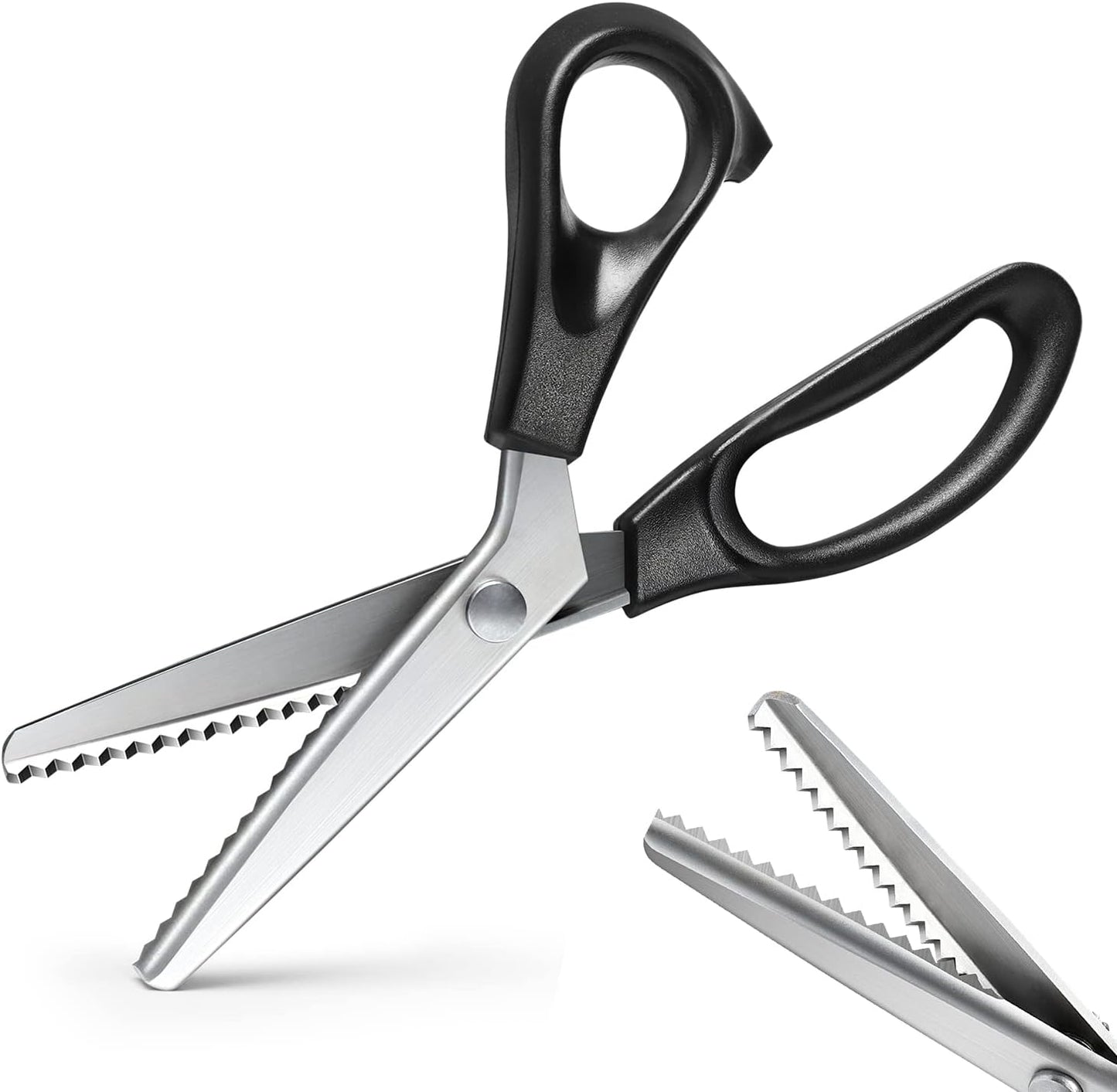 Pinking Shears for Fabric Cutting, Zig Zag Scissors, Scrapbook Scissors Decorative Edge for Adults, Great for Many Kinds of Sewing Fabrics Leather and Craft Paper, Professional Handheld Dressmaking