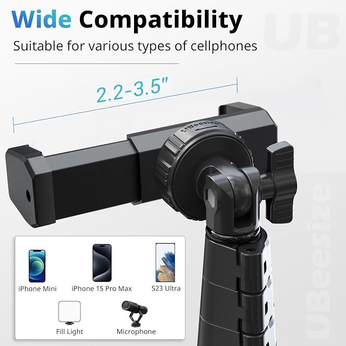 UBeesize 62" Phone Tripod & Selfie Stick - Image 3