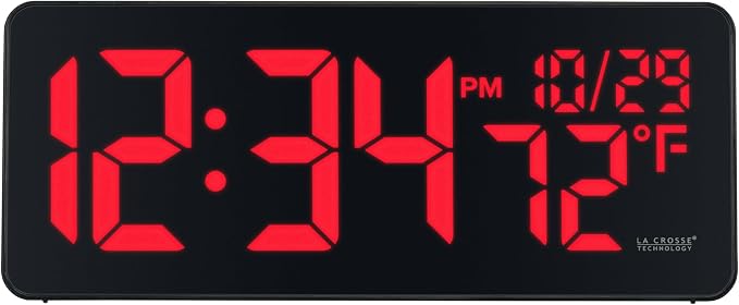 La Crosse Technology 513-1411R Red Digital LED Wall Clock by LaCrosseTechnology