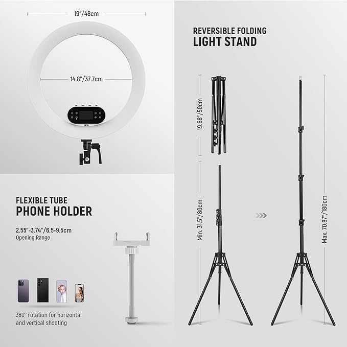 NEEWER 19" 100W High Power LED Ring Light - Image 7