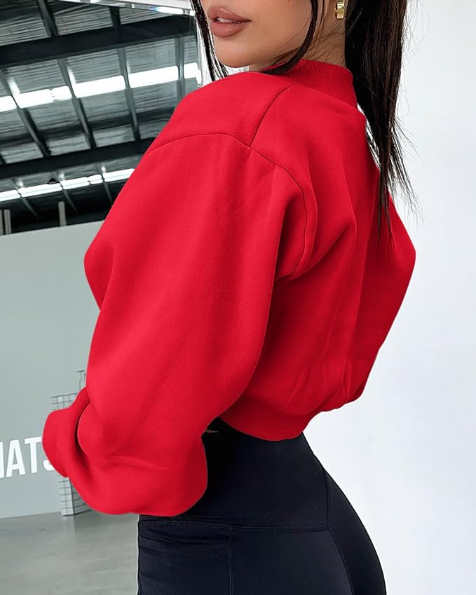Zwurew Women's Bolero Shrug Long Sleeve Cropped Sweatshirt - Image 3
