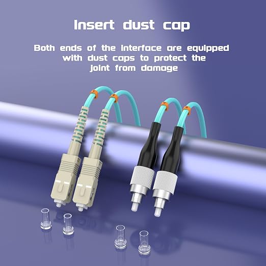 SC/UPC to FC/UPC Fiber Patch Cable OM3 15Meter/49ft 10GB/Gigabit Multimode - Image 6
