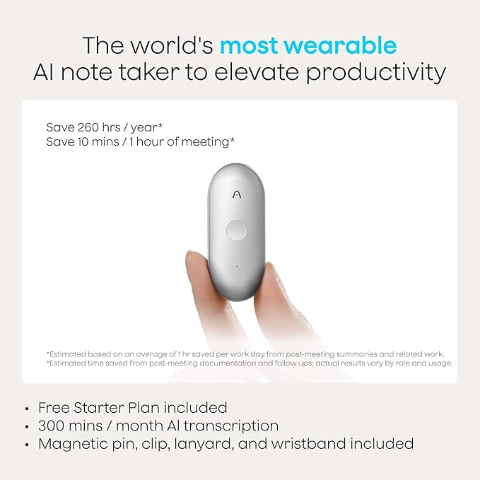 Plaud NotePin S AI Voice Recorder, Wearable AI Notetaker, AI Transcribe & - Image 10