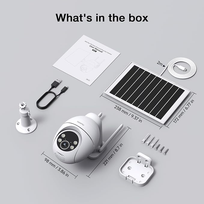 TKENPRO Solar Security Cameras Wireless Outdoor, 2.4GHz Wi-Fi, 24/7 Continuous - Image 8