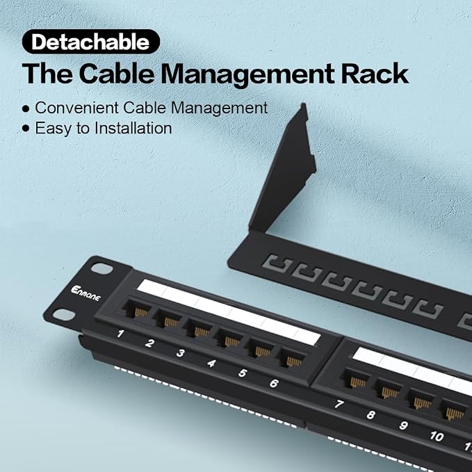 24 Port Patch Panel CAT6A Rack Mount 19inch Ethernet Patch Panel Punch Down - Image 3