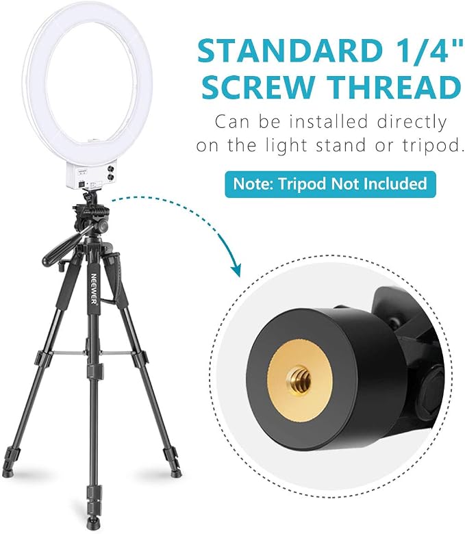 NEEWER 18 Inch Ring Light with Tripod Stand, 55W Large LED Ringlight, Cold Shoe - Image 8