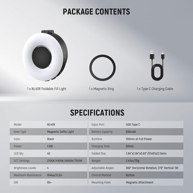 NEEWER ENTRY LEVEL VERSION Magnetic Selfie Light Compatible - Image 8