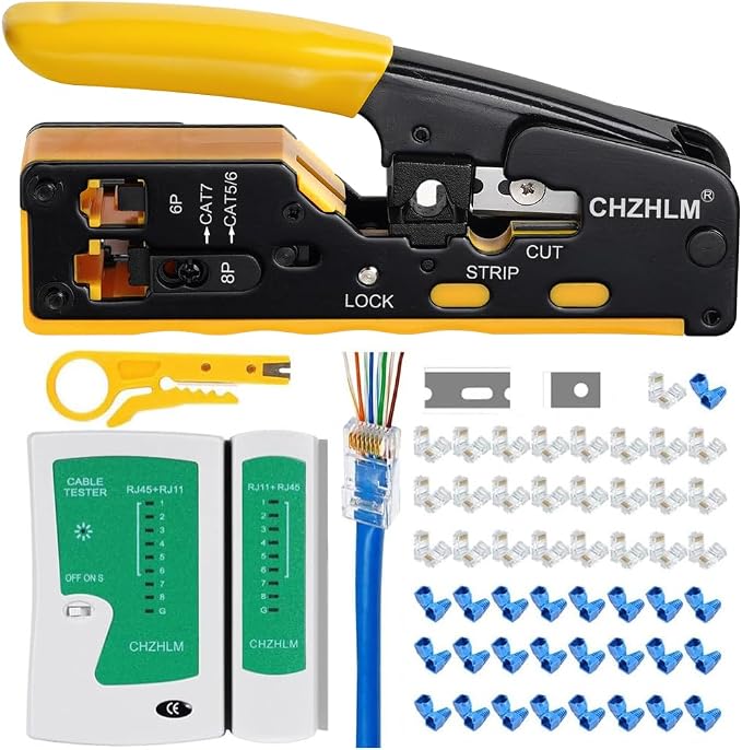 Rj45 Crimp Tool Pass Through Ethernet Crimping Tool kit by CHZHLMNETWORKFACTORY