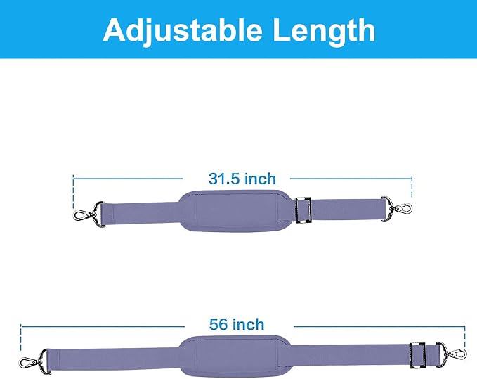 MOSISO 56 inch Shoulder Strap, Adjustable Thick Soft Universal Replacement - Image 3