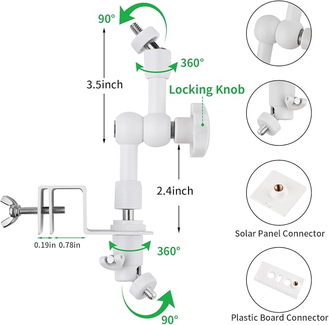 2-in-1 Gutter Mount for Solar Panel, Stick Up Cam Battery, Spotlight Cam and - Image 3