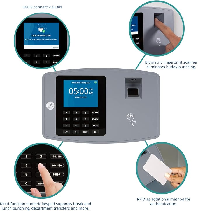 uAttend BN6000 Biometric Time Clock System - Image 3