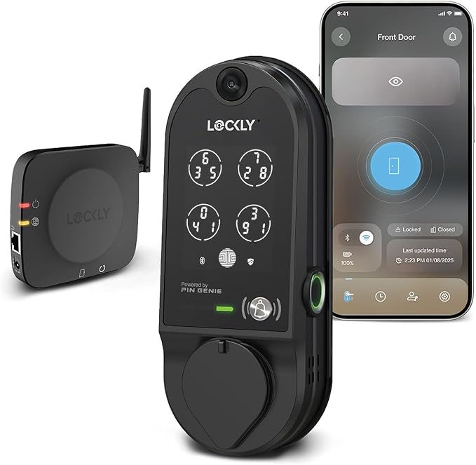 Lockly Vision Smart Lock with Camera, Video Doorbell Keyless Entry Door Lock by Amazon+Renewed