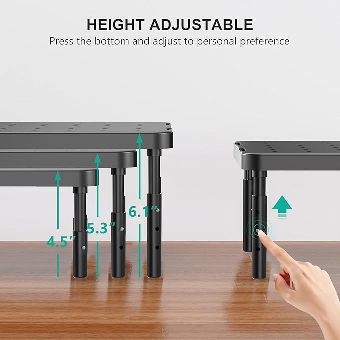 WALI Computer Monitor Stand for Desk, Adjustable Laptop Riser, Desk Monitor - Image 4