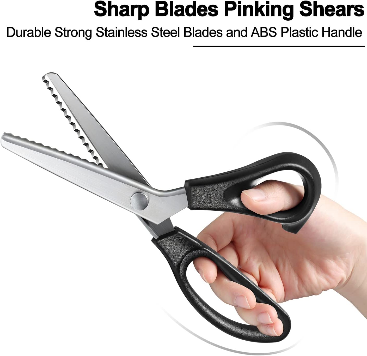Pinking Shears for Fabric Cutting, Zig Zag Scissors, Scrapbook Scissors Decorative Edge for Adults, Great for Many Kinds of Sewing Fabrics Leather and Craft Paper, Professional Handheld Dressmaking