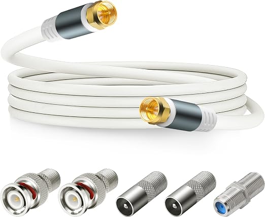 RG6 Coaxial Cable Connector TV Antenna Wire by SAISN