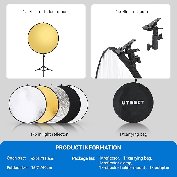 UTEBIT 43"/110cm Photography Reflector - Image 6
