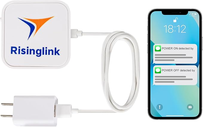 WiFi Power Outage Alarm Detector, Power Failure & Restoration Alerts by Risinglink