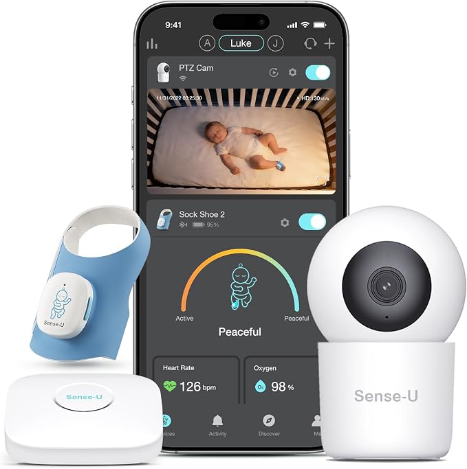 Sense-U Smart Baby Sock Shoe 2 Bundle – Heart Rate & Sleep Pattern Tracking by Sense-U