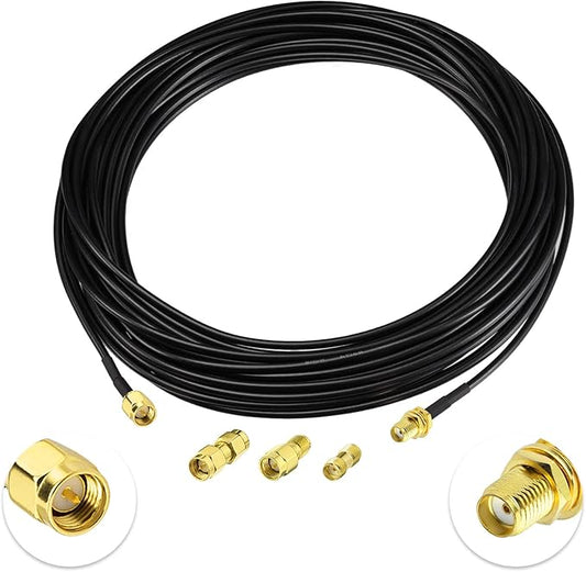 Superbat RF coaxial SMA Male to SMA Female Bulkhead RG174 33ft Cable + 3pcs RF by SUPERBAT