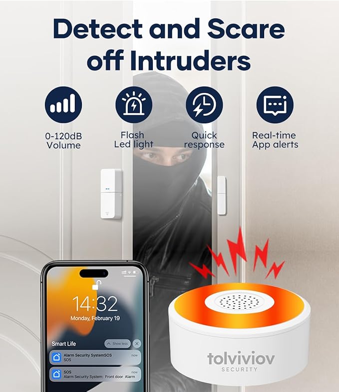 tolviviov Home Alarm System, 12 Pieces Smart Home Alarm Security System DIY No - Image 2