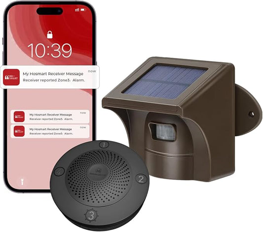 eMACROS Pro 3 Smart Solar Driveway Alarm System, App Push Notifications by eMACROS